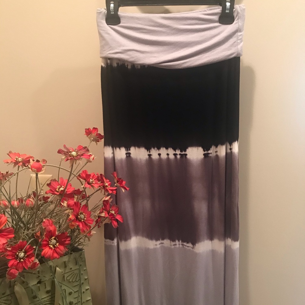 Maxi Skirt Kenar Size Small Black & Shades Of Gray
